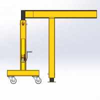 Mini Mobile hand push Gantry Crane with Electric Hoist For Sale