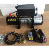 6000lb 12v electric winch with wire rope